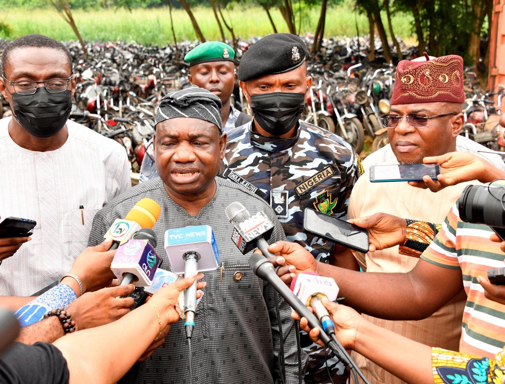 LASG CRUSHES IMPOUNDED MOTORCYCLES (OKADA)