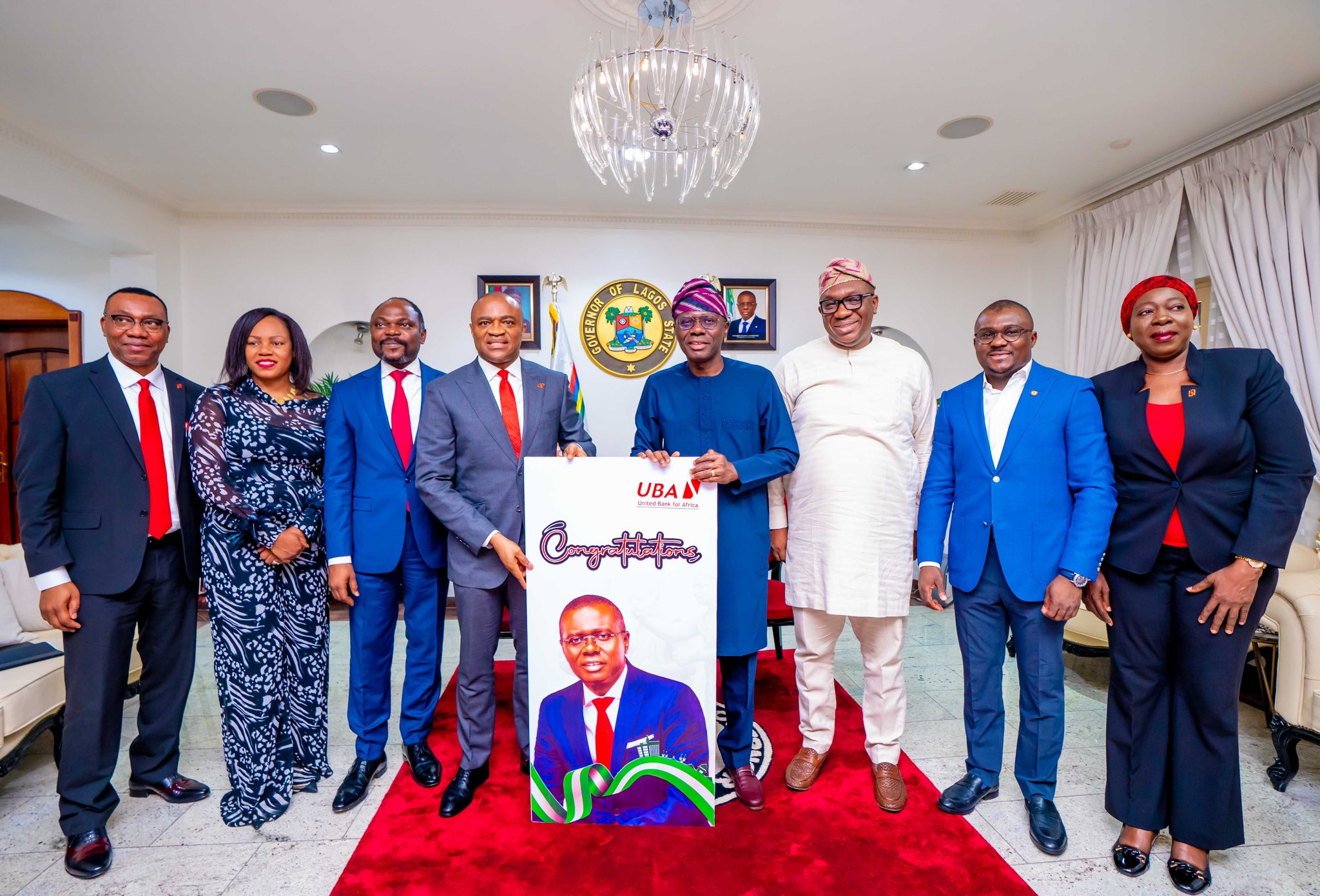 Gov. Sanwoolu receives the Group Managing Director/CEO United Bank for Africa (@UBAGroup), Mr Oliver Alawuba and his team.