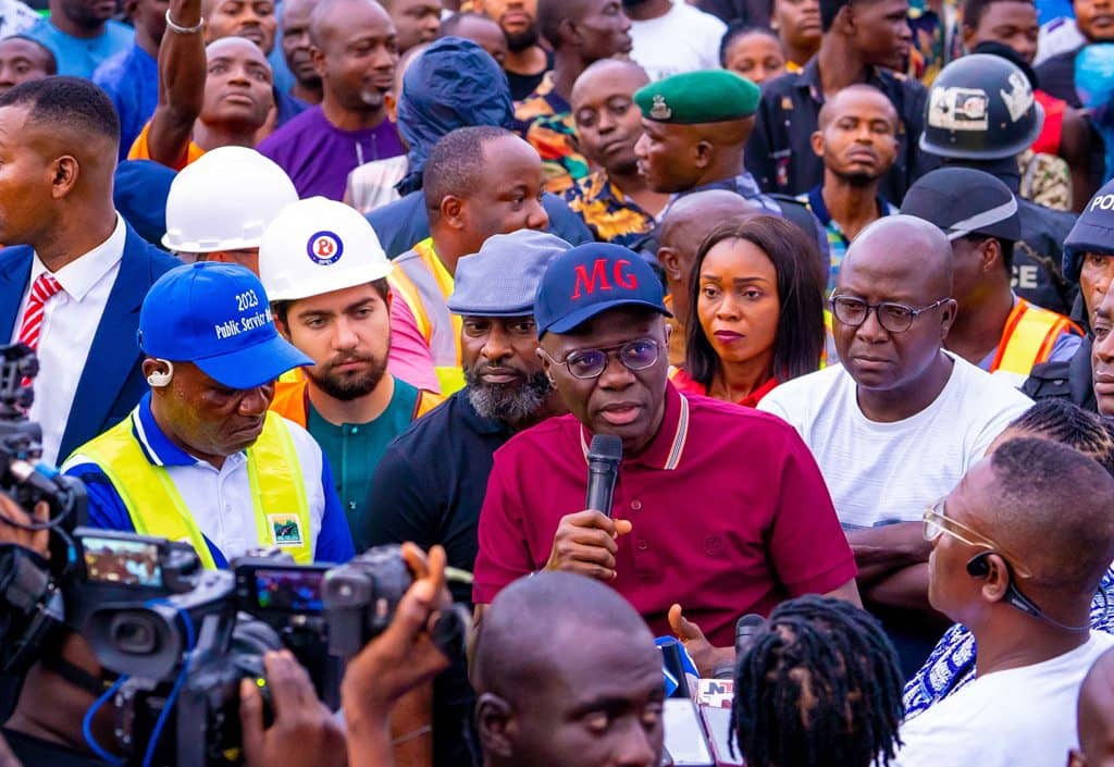 GOV SANWO-OLU AT THE REOPENING OF APONGBON BRIDGE ON SATURDAY, 8TH JULY 2023