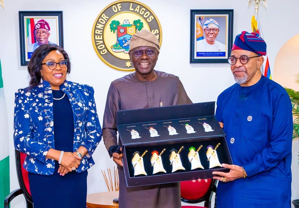 MEMBERS OF THE COURT OF GOVERNORS OF LAGOS STATE UNIVERSITY COLLEGE OF MEDICINE, LASUCOM PAY COURTESY CALL TO GOV. SANWO-OLU