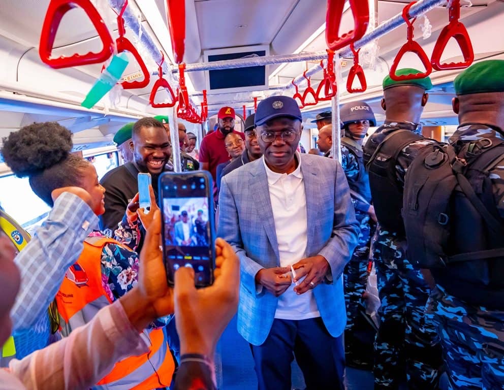 SANWO-OLU TESTS RUN RED LINE TRAIN, INSPECTS RAIL FACILITIES AHEAD OF COMMISSIONING