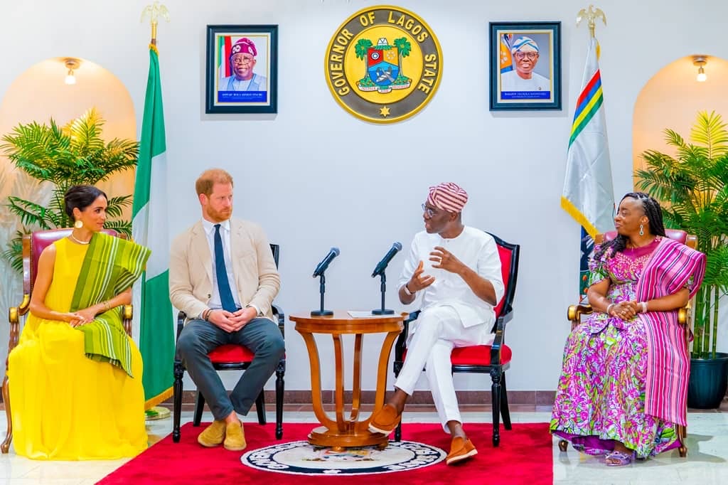 SANWO-OLU RECEIVES PRINCE HARRY, MEGHAN